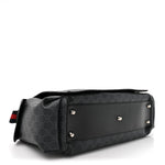 GG Supreme Monogram Web Messenger Diaper Bag Black Grey