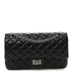 Aged Calfskin Quilted 2.55 Reissue 225 Flap Black