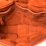 Suede Maxi Intrecciato Padded Chain Cassette Crossbody Bag Maple