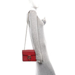 Dollar Calfskin Small Interlocking G Shoulder Bag Red