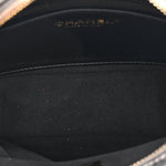 Metallic Calfskin Pearl Quilted CC Mini Camera Case Ruthenium