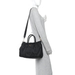 Tessuto Nylon Bow Shoulder Bag Black