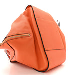 Grained Calfskin Small Hammock Shoulder Bag Apricot Orange