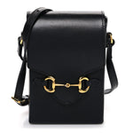 Boarded Plutone Calfskin Mini Horsebit 1955 Crossbody Bag Black