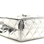 Mirror Calfskin Metallic Calfskin Quilted Nano Kelly Shopper Silvery