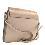 Calfskin Suede Medium Faye Shoulder Bag Motty Grey