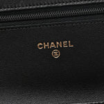 Lambskin Quilted Wallet On Chain WOC Black