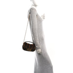 Shearling Vitello Dolce Macro FF 1974 Mini Baguette Tobacco Black