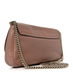 Pebbled Calfskin Medium Soho Flap Crossbody Pale Pink