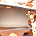 New Canvas Charisma Calfskin Crystal GG Monogram Mini Diana Tote Bag Camel Ebony