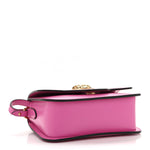 Calfskin Vinyl Small Houndstooth La Medusa Crossbody Bag  Red Fuchsia