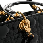 Patent Cannage Large Lady Dior Black