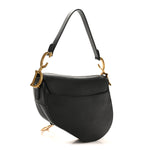 Grained Calfskin Saddle Bag Black