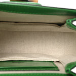 Boarded Dyana Lux Calfskin Web Small Bamboo 1947 Top Handle Bag Spring Green