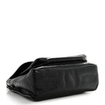 Crinkled Calfskin Monogram Medium Niki Chain Satchel Black