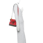 Vitello Century F is Fendi Bi-Color FF 1974 Embossed Kan I Shoulder Bag Fragola Maya Black