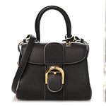 Grained Calfskin Bi-Color Brillant Mini Satchel Black