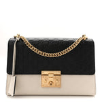 Guccissima Medium Padlock Shoulder Bag Black Mystic White
