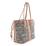 Metallic Visetos Medium Liz Reversible Shopper Tote Champagne Gold