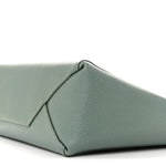 Grained Calfskin Small Vertical Cabas Green
