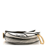 Calfskin Newspaper Printed Saddle Bag Black White