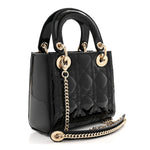 Patent Cannage Mini Lady Dior Black