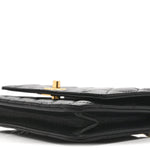 Shiny Lambskin Quilted Dynasty Wallet On Chain WOC Black