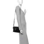 Calfskin Y Quilted Monogram Toy Loulou Crossbody Bag Black