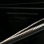 Calfskin Y Quilted Monogram Small Loulou Chain Satchel Black