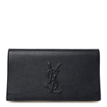 Calfskin Monogram Large Belle De Jour Clutch Navy