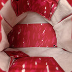 Supple Calfskin Printed Papier A5 Zip Around Tote Red Pink White