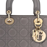 Lambskin Cannage Small Lady Dior Grey
