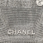 Crystal Embellished Metallic Lambskin Mini Chanel 22 Silver