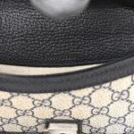 GG Supreme Monogram Textured Dollar Calfskin Small Rectangular Dionysus Shoulder Bag Beige Blue
