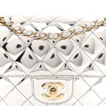 Mirror Calfskin Metallic Calfskin Quilted Hollywood Boulevard Mini Flap With Star Coin Purse Silver