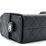 Metallic Caviar Quilted Mini Chanel 25 Handbag Dark Blue