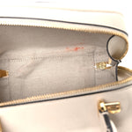Sakai Be Green Calfskin Diagonal Stitched Blondie Top Handle Bag Mystic White