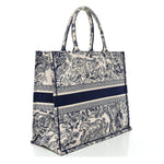 Canvas Embroidered Large Dioriviera Toile De Jouy Book Tote Blue