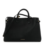 Grainy Calfskin House Check Large Banner Tote Black
