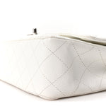 Caviar Quilted Medium Double Flap Ivory