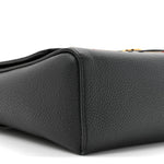 Coated Canvas Calfskin Vintage Check Medium Note Crossbody Bag Black