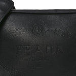 Glace Calfskin Embossed Logo Crossbody Black
