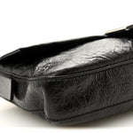 Crackled Calfskin Baguette 26424 Black