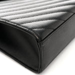 Grain De Poudre Matelasse Chevron Large Monogram Satchel Black