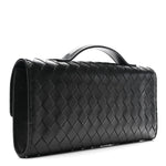 Nappa Intrecciato Long Andiamo Top Handle Clutch Black