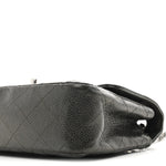 Metallic Caviar Quilted Mini Rectangular Flap Dark Grey