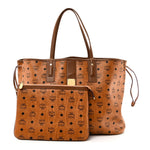 Visetos Large Liz Reversible Shopper Tote Cognac