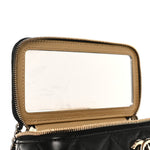 Lambskin Quilted Small CC Vanity Case Black