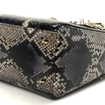 Snakeskin Small Lady Dior Bleu Multicolor