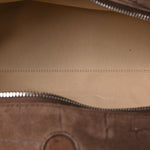 Suede Crocodile Embossed Le Turismo Dark Brown
